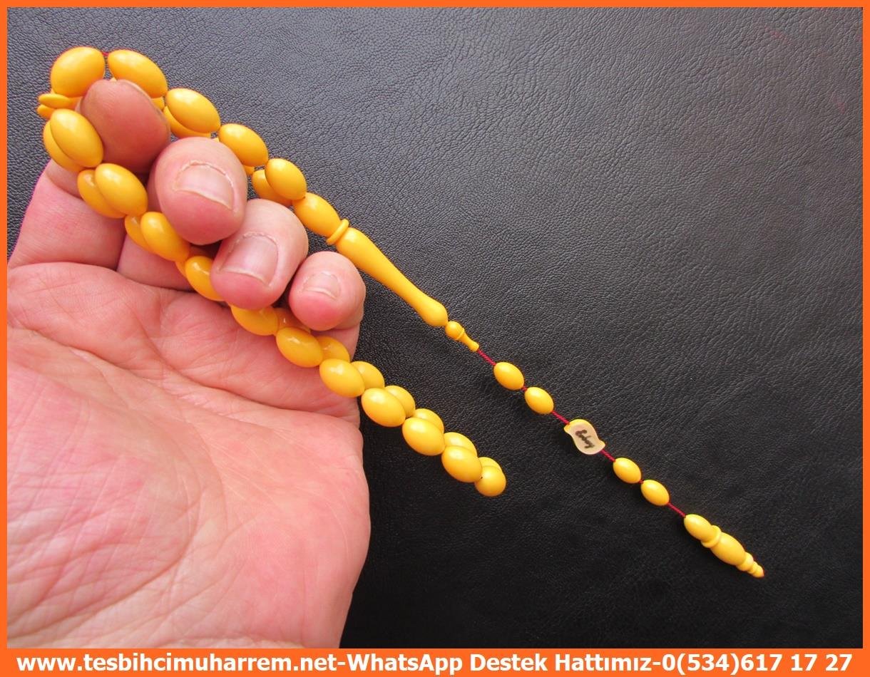 Orjinal Eski Alman Kehribar TesbihlerTM13198Tespih Bakalite I Mustard Hardal Made in Germany Bakuli TesbihTespih Bakalite I Mustard Hardal Made in Germany Bakuli Tesbih