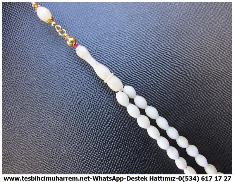 Fildişi TesbihlerTM12722/ATespih Ivory Bürokrat Boy Altın Püsküllü Gülbeyaz TesbihTespih Ivory Bürokrat Boy Altın Püsküllü Gülbeyaz Tesbih