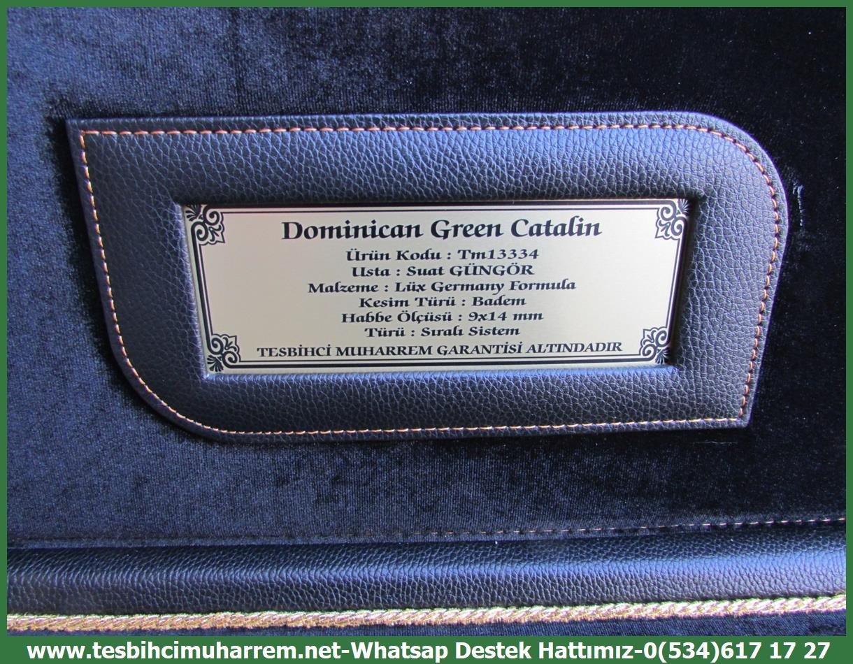 Katalin Ve Bağa TesbihlerTM13334Tespih Katalin I Özel Gömme Kutusunda Sertifikalı Badem Kesim Dominik Yeşil Saklı Kent TesbihTespih Dominican Katalin  I Dominik Damla Kehribar Yansımalı Özel Gömme Kutulu Sertifikalı Tesbih