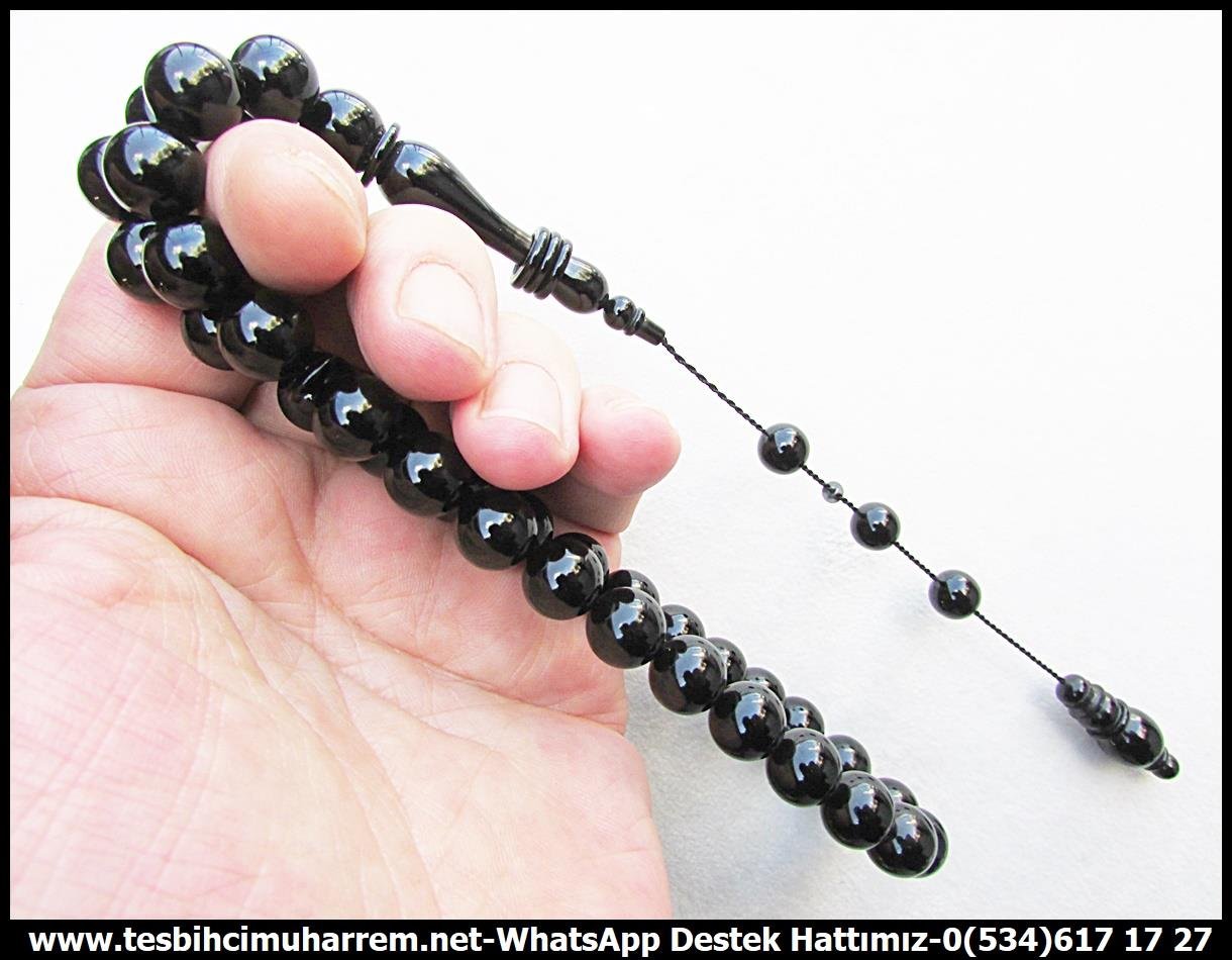 Katalin Ve Bağa TesbihlerTM12828Tespih Katalin Uçlu Yuvarlak Siyah Özel Çalışma Jaguar TesbihTespih Katalin Uçlu Yuvarlak Siyah Özel Çalışma Jaguar Tesbih