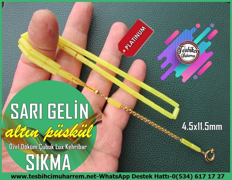 Katalin Ve Bağa TesbihlerTM12532Tespih Lux Çubuk Sıkma Kehribar Altın Püsküllü Sert Kesme Osmanlı Form Sarı Gelin TesbihTespih Lux Çubuk Sıkma Kehribar Altın Püsküllü Sert Kesme Osmanlı Form Sarı Gelin Tesbih