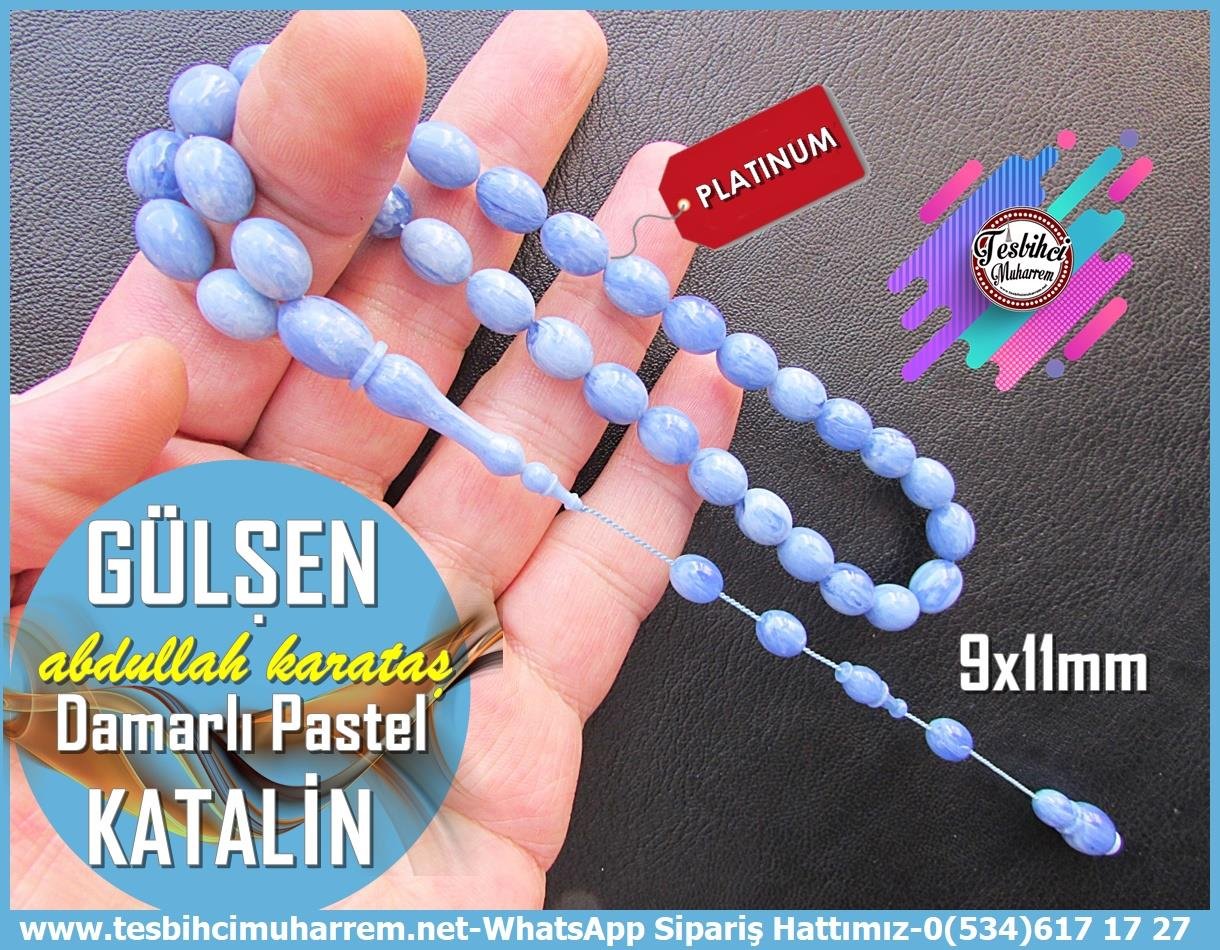 Katalin Ve Bağa TesbihlerTM13248Tespih Lux Katalin I Damarlı Pastel Bodrum Mavi Renk Beyzi Kesim Sezen Tesbih Tespih Lux Katalin I Damarlı Pastel Bodrum Mavi Renk Beyzi Kesim Sezen Tesbih 