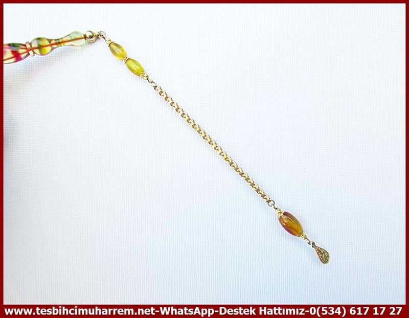 Tricolor Kehribar TesbihlerTM12727Tespih Sıkma Kehribar Multicolor Altın Püsküllü Hüseyin Tesbih Tespih Sıkma Kehribar Multicolor Altın Püsküllü Hüseyin Tesbih 