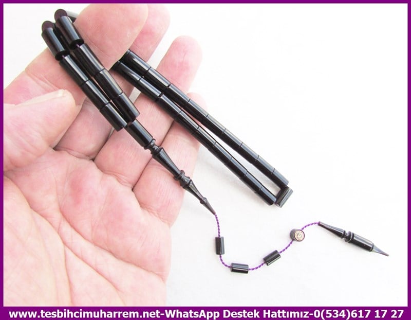 Katalin Ve Bağa TesbihlerTM11833TTesbih Galalith Mor Siyah Çizgili Dik Kesme Fransız Sıkması Boş ÇerçeveTesbih Galalith Mor Siyah Çizgili Dik Kesme Fransız Sıkması Boş Çerçeve