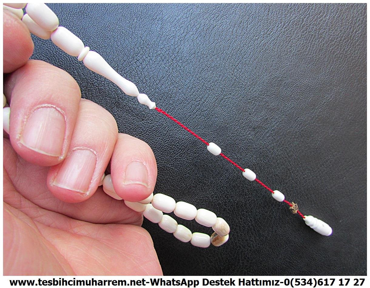 Mamut Dişi TesbihlerTM13639Tunahan Tanyıldızı Usta Tornası | Mamut Dişi Tespih, Kapsül Kesim, Fosil Beyaz, 