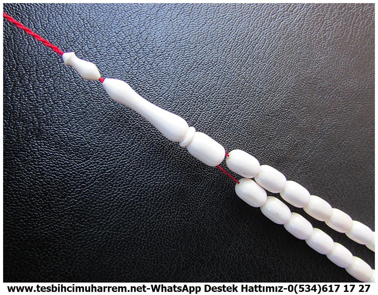 Mamut Dişi TesbihlerTM13639Tunahan Tanyıldızı Usta Tornası | Mamut Dişi Tespih, Kapsül Kesim, Fosil Beyaz, 