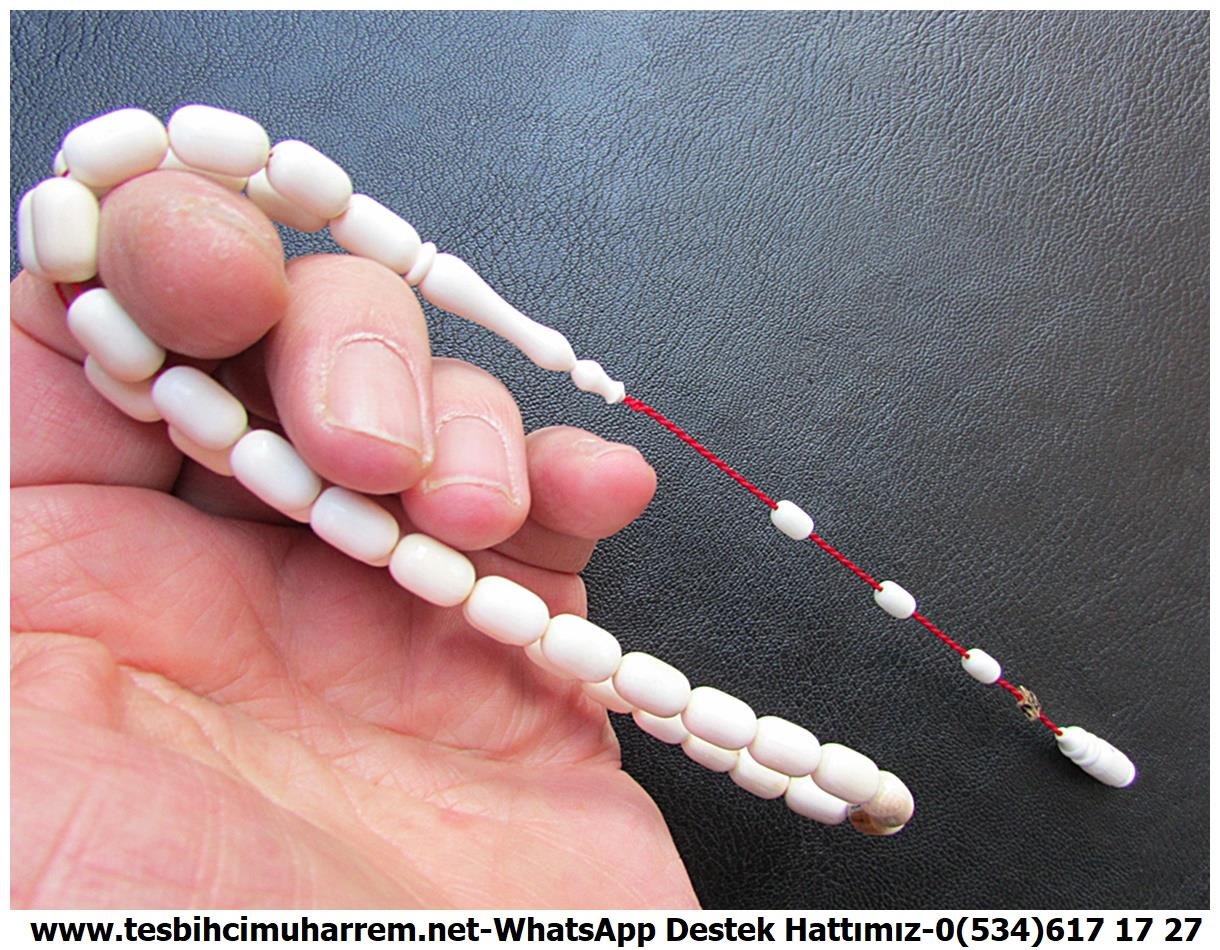 Mamut Dişi TesbihlerTM13639Tunahan Tanyıldızı Usta Tornası | Mamut Dişi Tespih, Kapsül Kesim, Fosil Beyaz, 