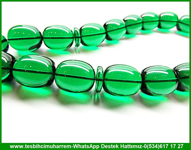 Türbe Yeşili Fıçı Kesim 19 Habbe Sıkma Kehribar Tesbih Fikri Efe  