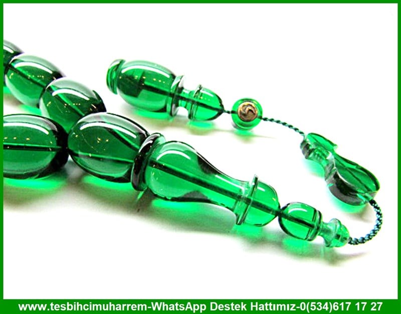 Türbe Yeşili Fıçı Kesim 19 Habbe Sıkma Kehribar Tesbih Fikri Efe  