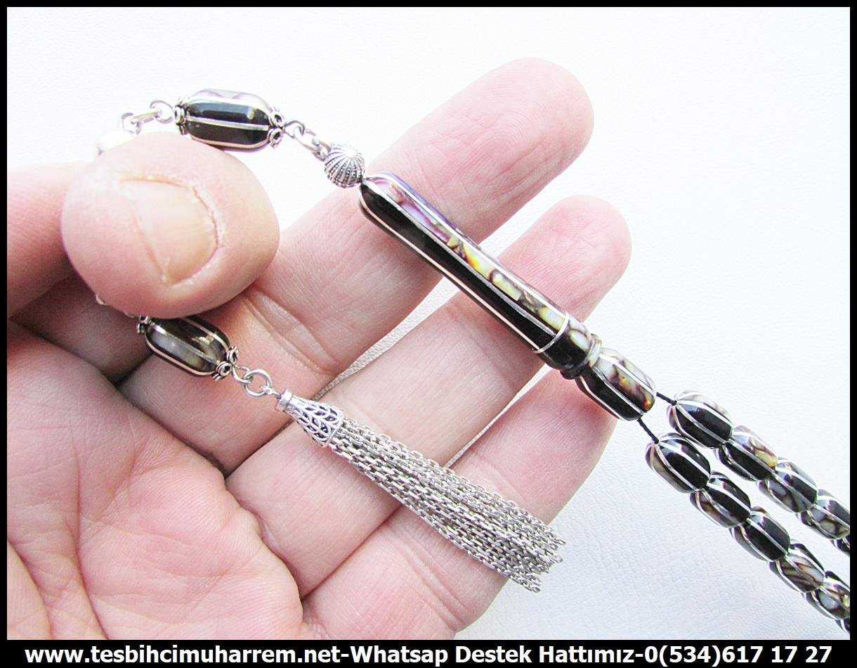 Oltu Taşı TesbihlerTM13460Türker Kızılelma Usta El İşçiliği Premium Tespih | Karpuz Dilim Oltutaşı, Galalit + Oltu + Gümüş Sentezi 