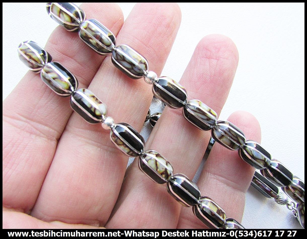 Oltu Taşı TesbihlerTM13460Türker Kızılelma Usta El İşçiliği Premium Tespih | Karpuz Dilim Oltutaşı, Galalit + Oltu + Gümüş Sentezi 