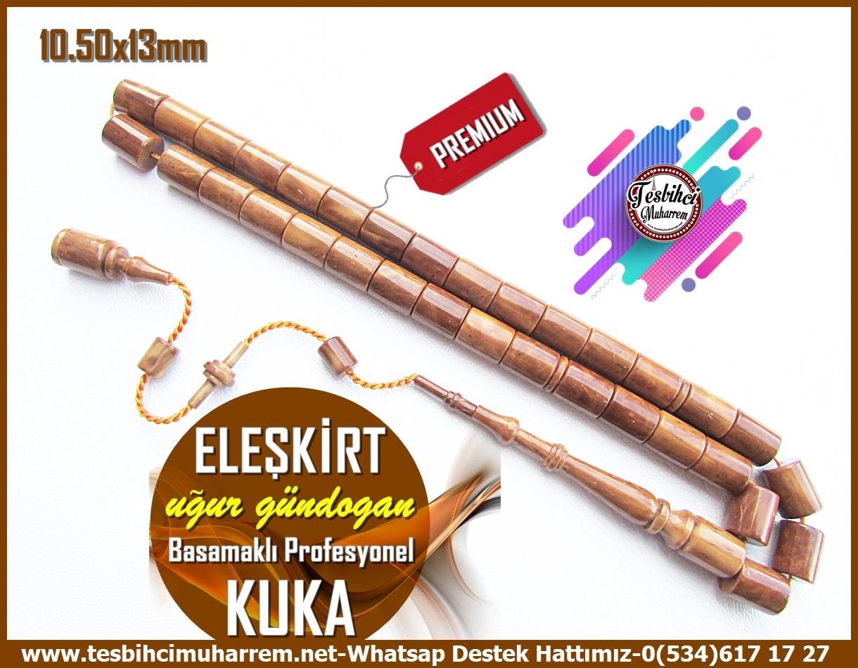 Kuka Ağacı TesbihlerTM13518Uğur Gündoğan Usta El İşçiliği Tespih | Basamaklı Kesme Kuka, İri Boy, Profesyonel İşçilik, Özel Kutulu 
