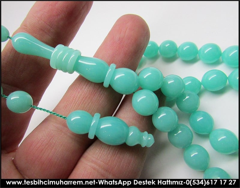 Üst Düzey Çalışma Objeden Aqua Blue Alman Katalin Tesbih Aslolan Aşktır