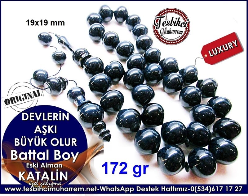 Üst Düzey İşçilik Özel Çalışma Battal Boy Eski Alman Obje Katalin Tesbih Devlerin Aşkı Büyük Olur