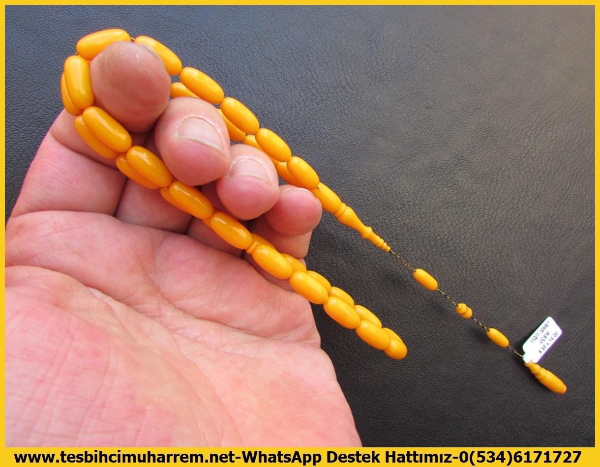 Kayısı Kehribar TesbihlerTM13859Yiğit İsmet Üçem Usta İşçilikli Tespih | Premium Sıkma Kehribar, Eski Turuncu Badem Kesim,Keyifçi 
