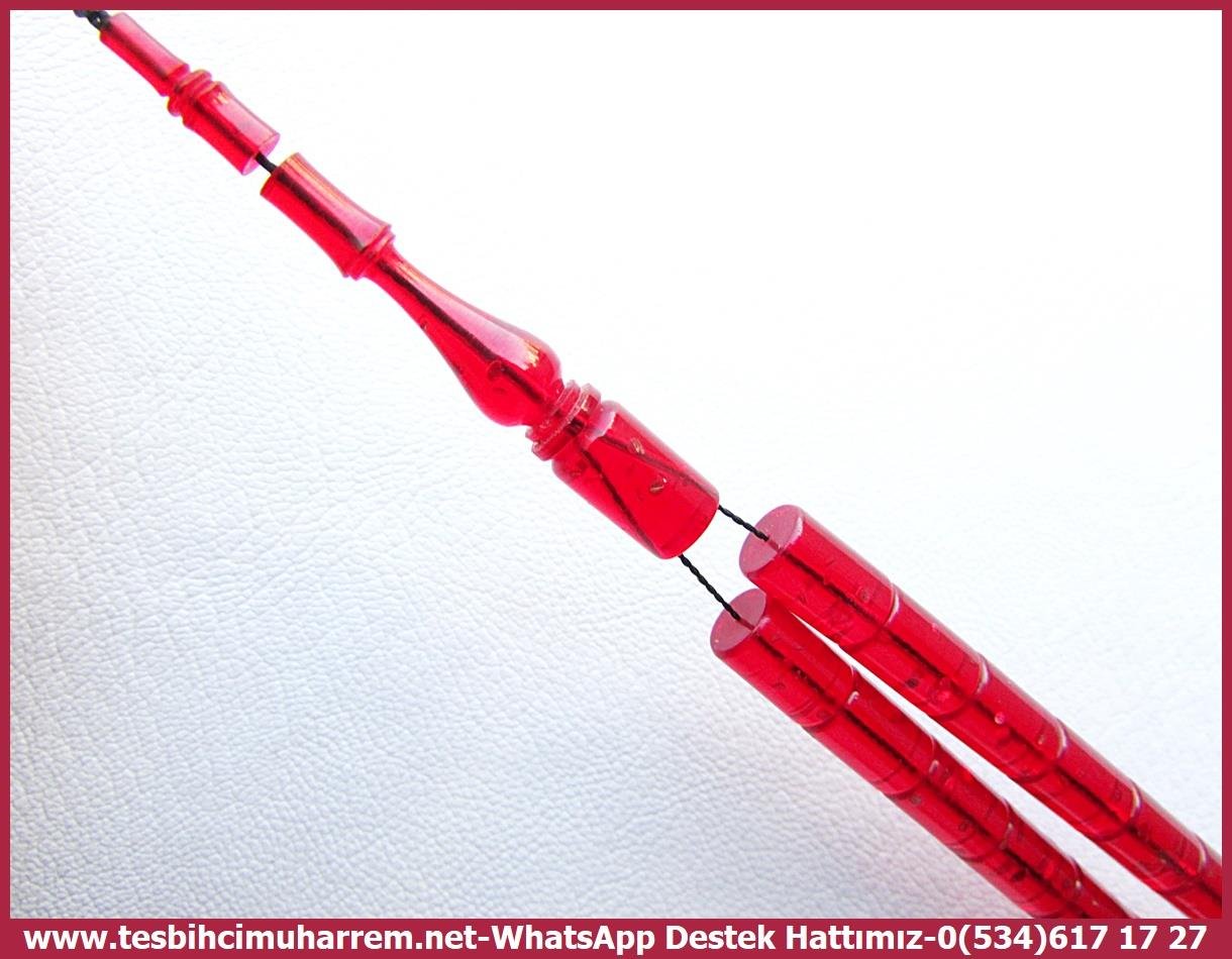 Katalin Ve Bağa TesbihlerTM13675Yusuf Çelik Usta Tornası | Kırmızı Renk Eski Simli  Katalin Tespih, Kesme Kesim, 