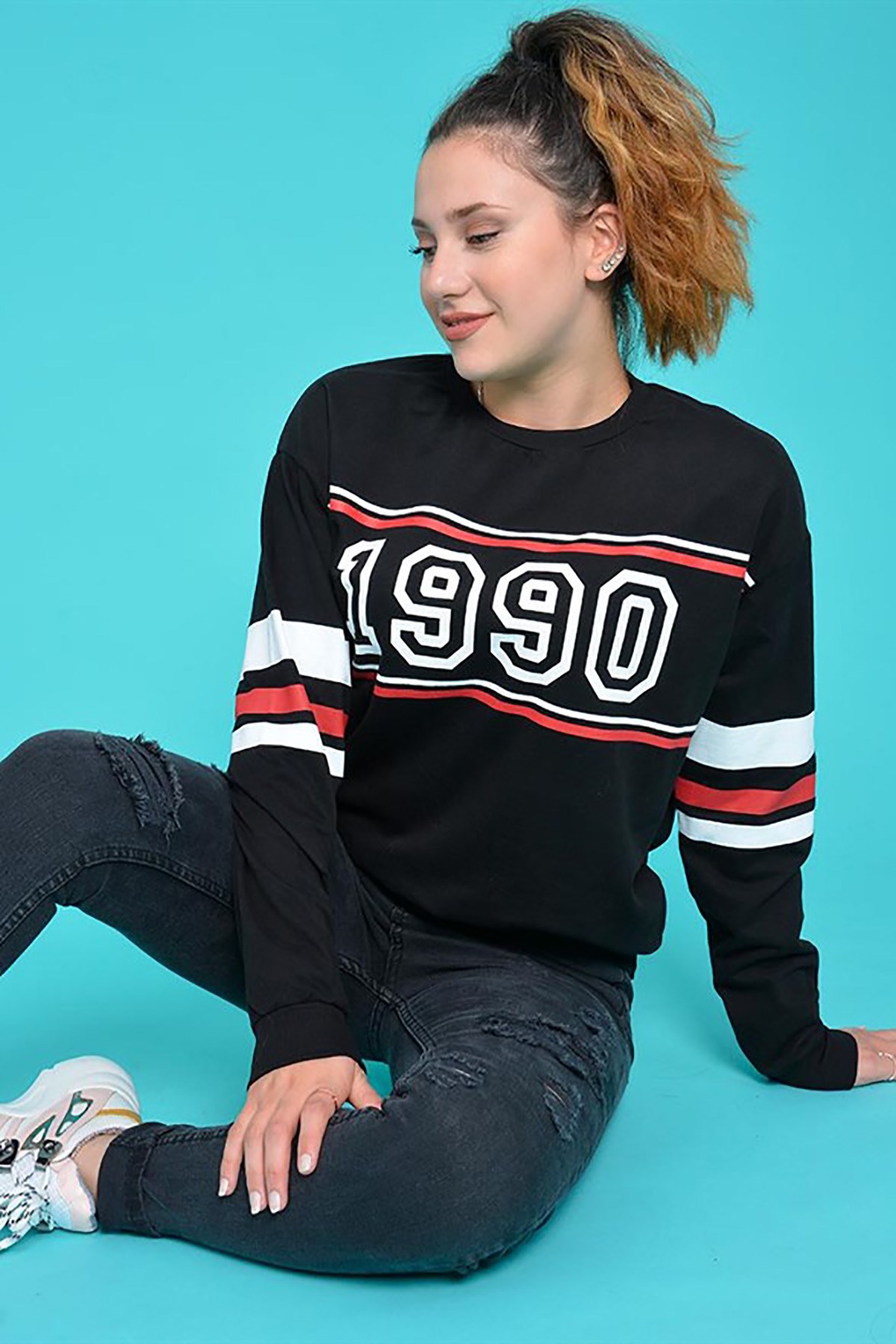 1990 Baskılı Sweat