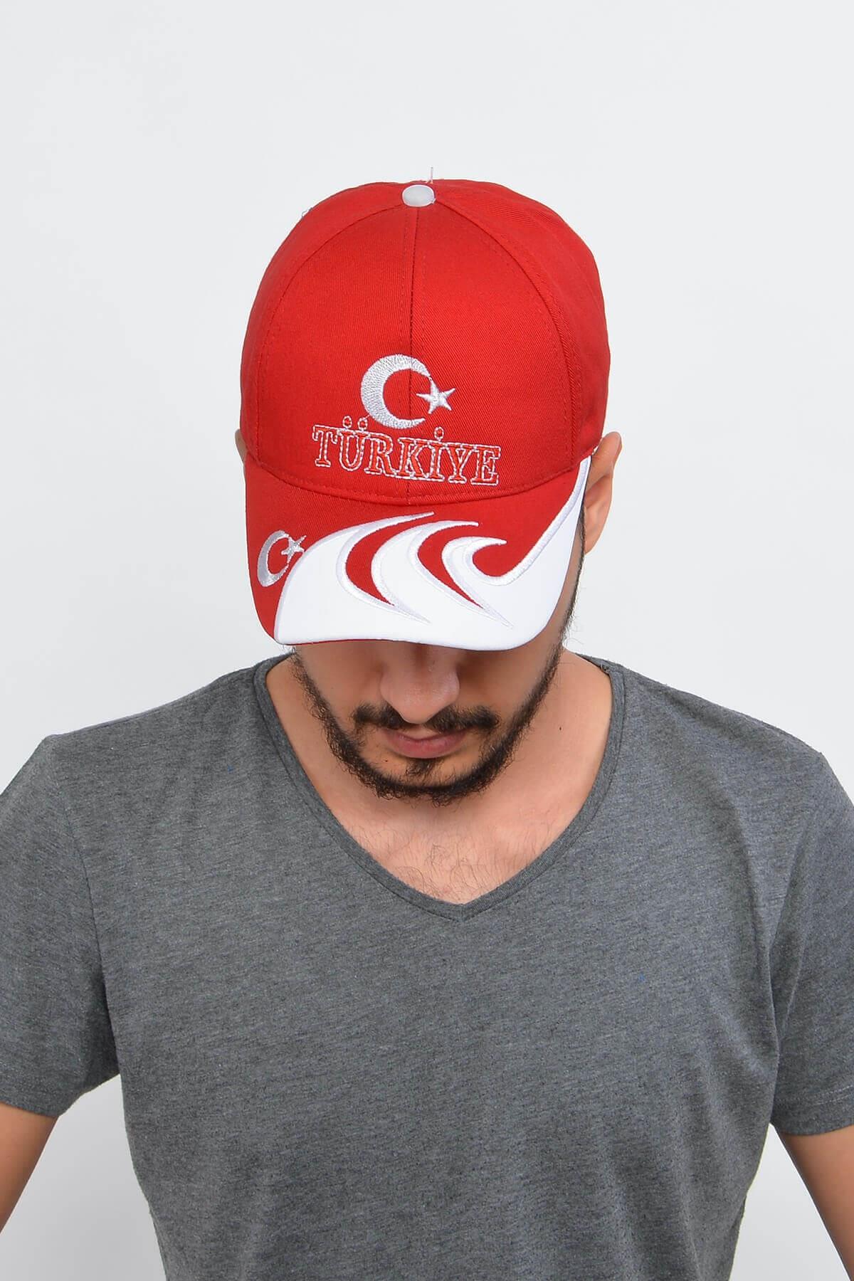Ay Yıldız Nakışlı Türkiye Erkek Şapka