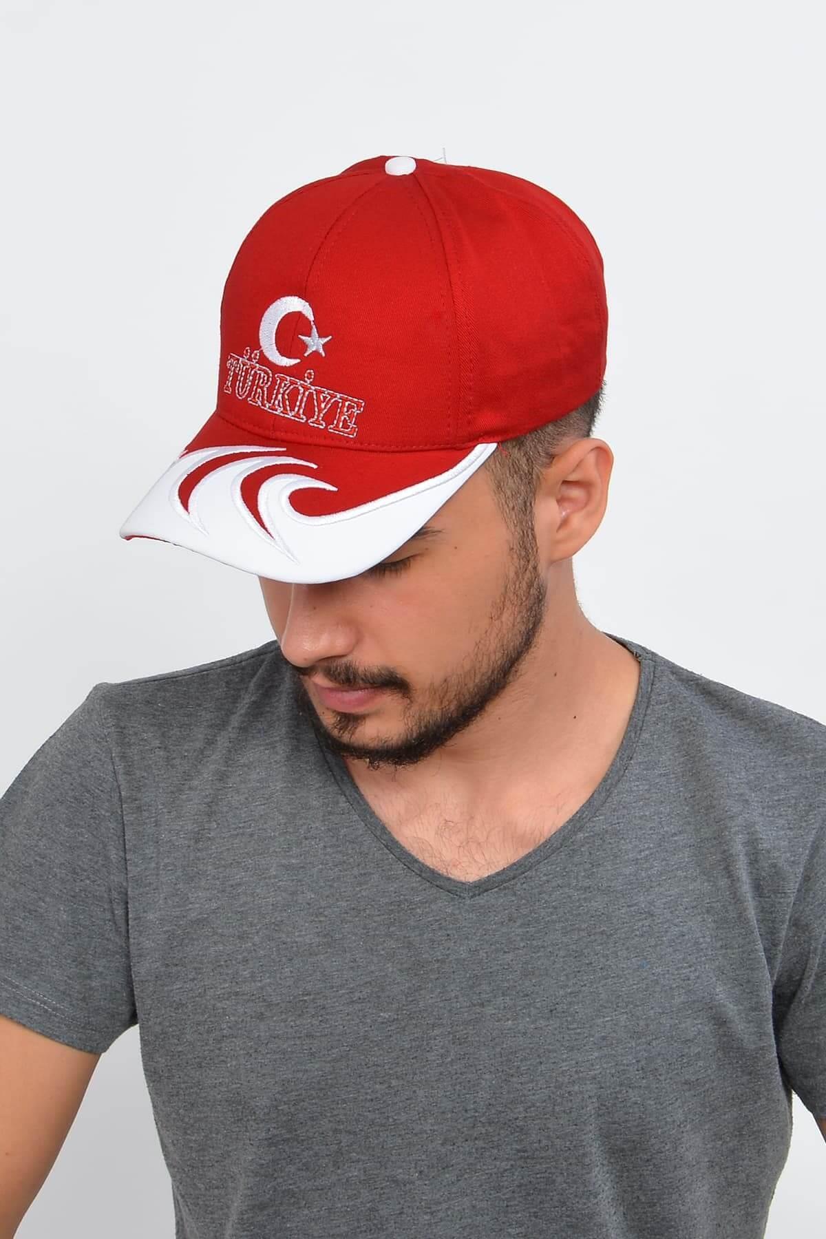 Ay Yıldız Nakışlı Türkiye Erkek Şapka