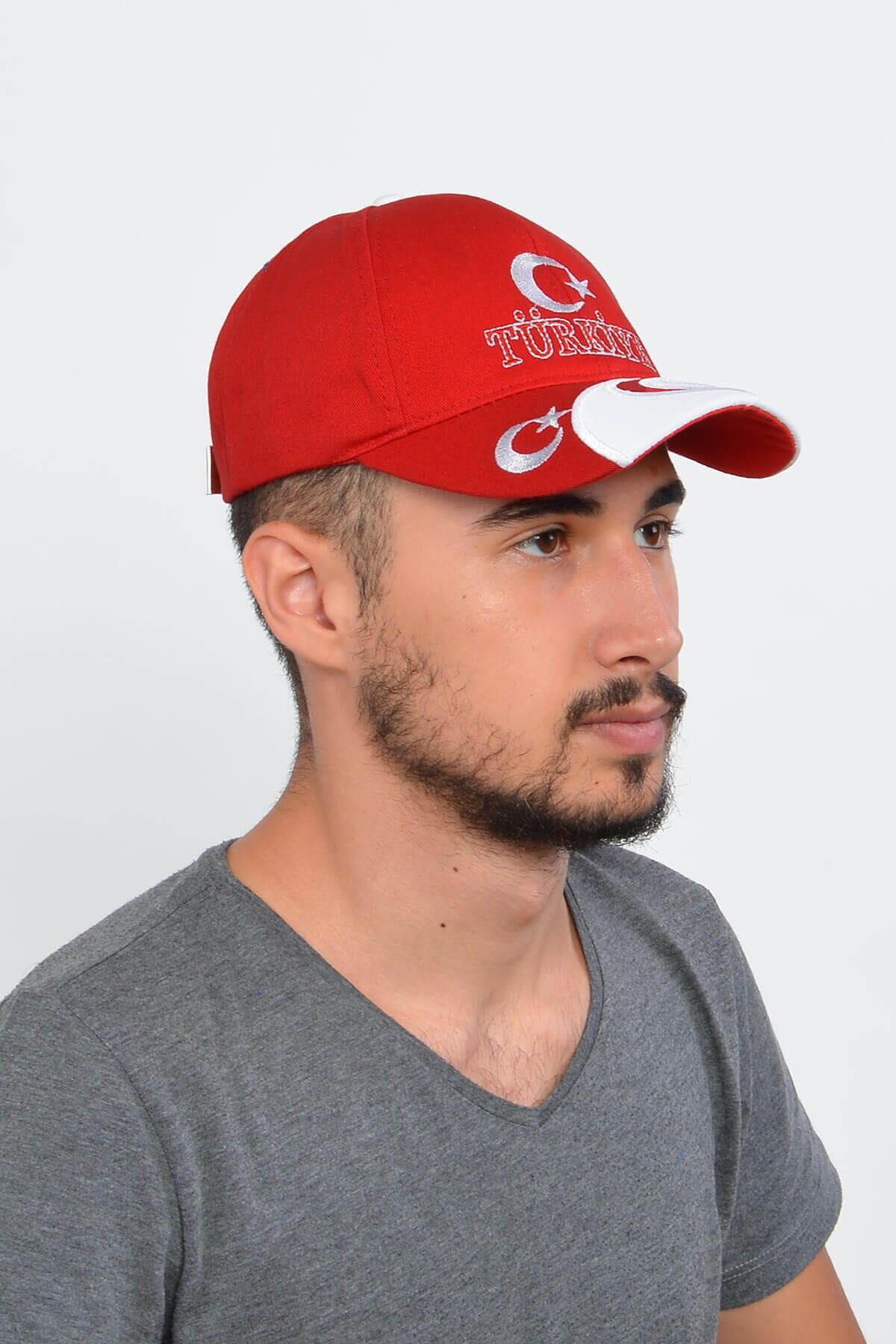 Ay Yıldız Nakışlı Türkiye Erkek Şapka