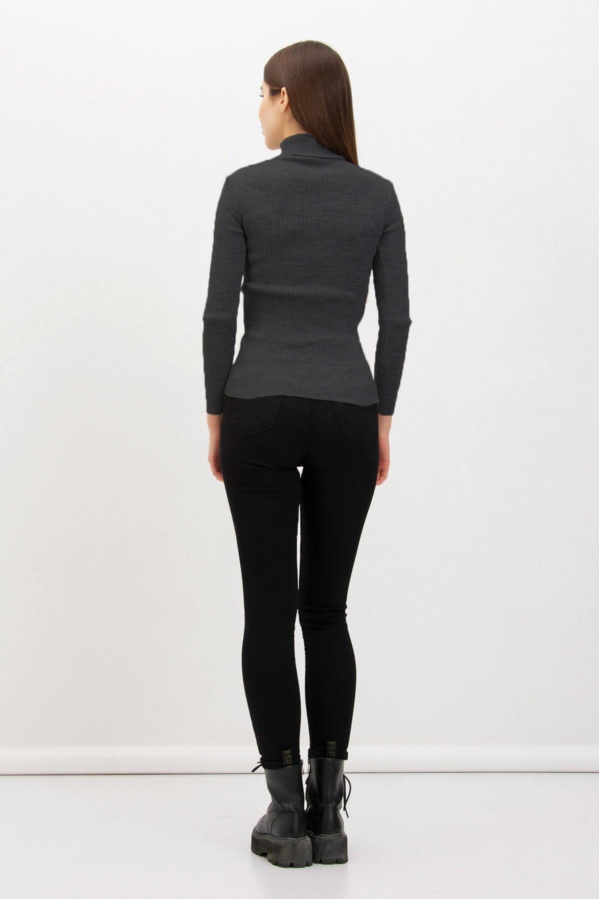 Balıkçı Yaka Basic Triko Antrasit