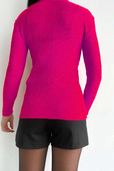 Balıkçı Yaka Basic Triko Fuşya