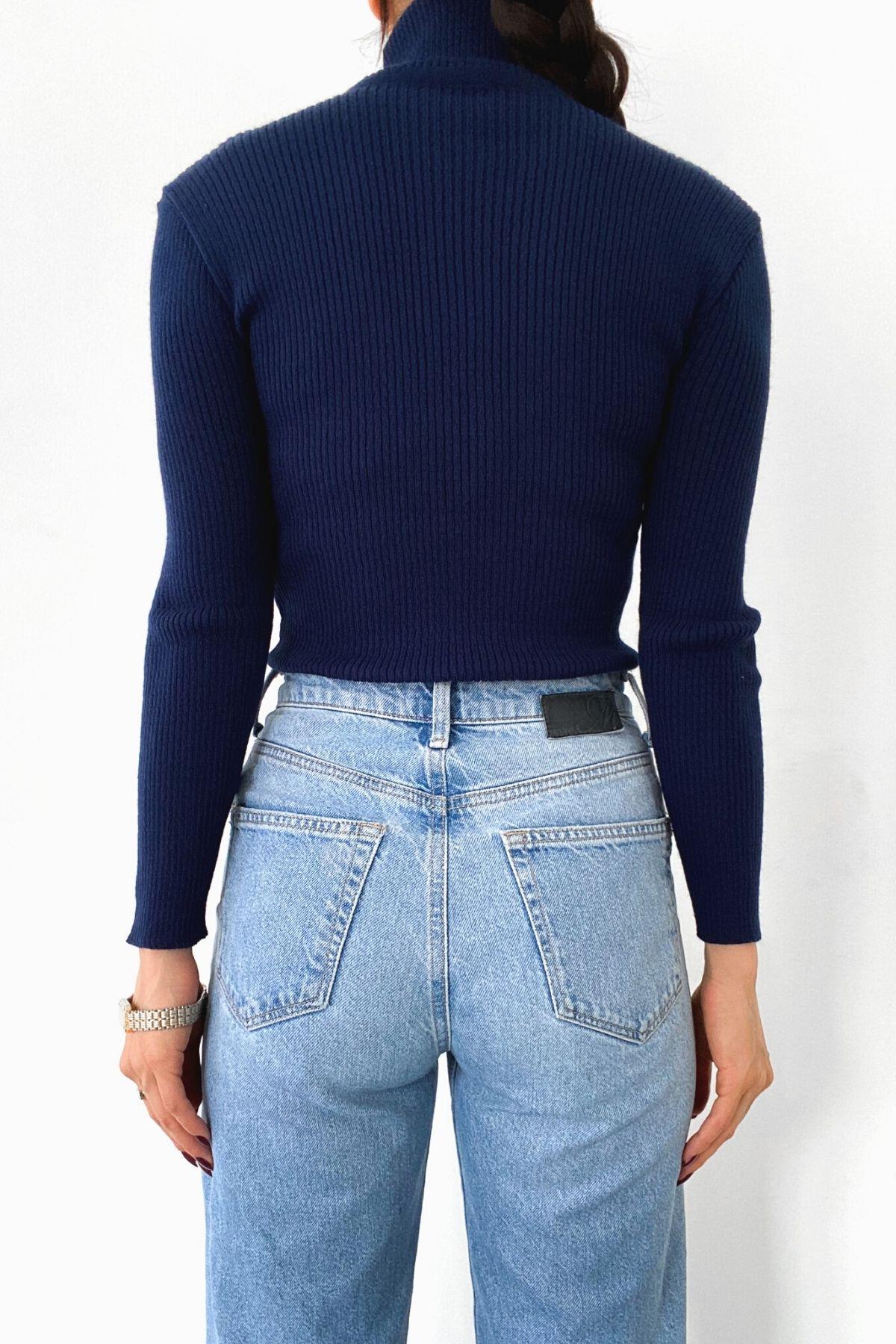 Balıkçı Yaka Basic Triko Lacivert