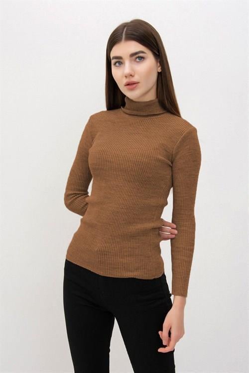 Balıkçı Yaka Basic Triko Vizon