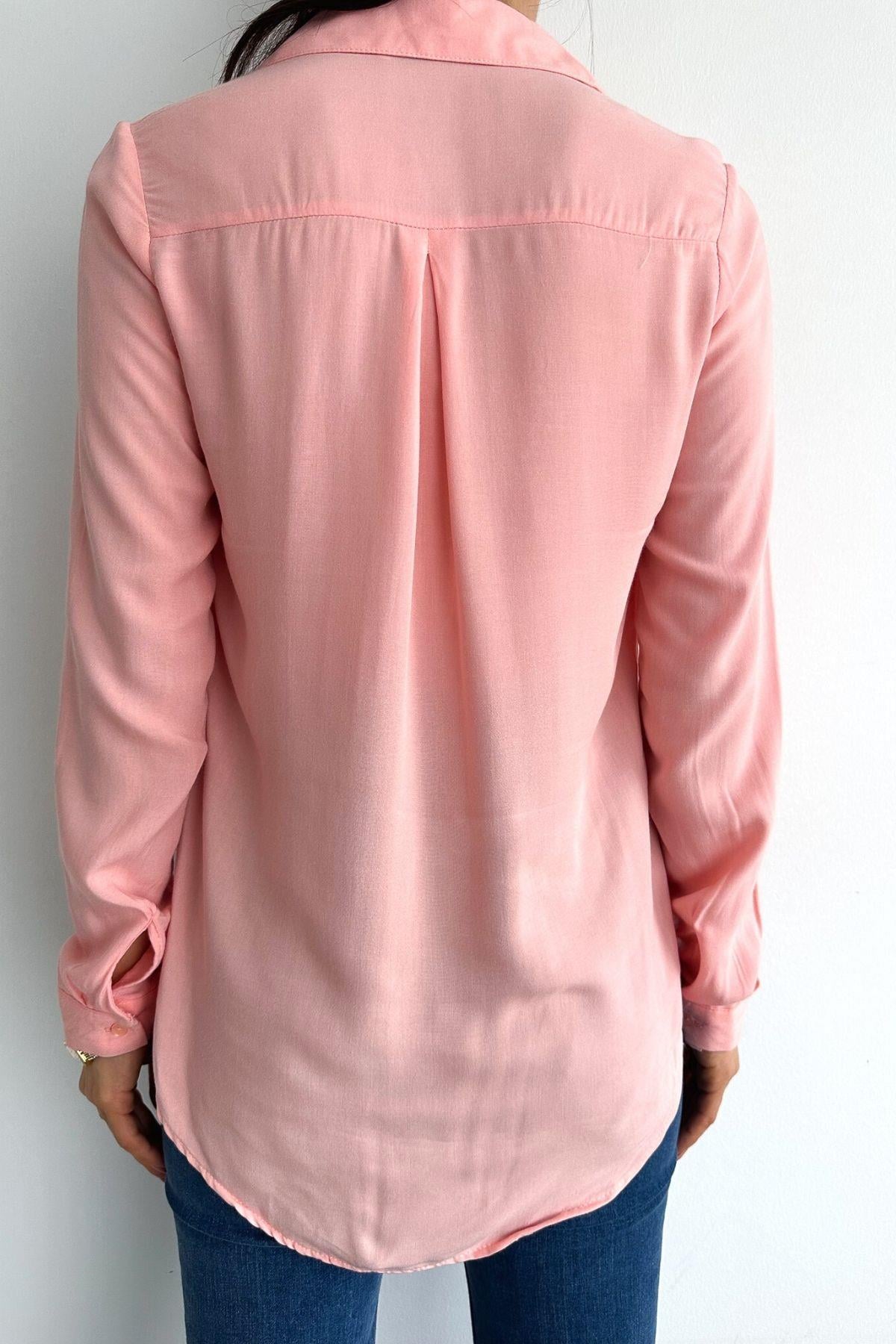 Basic Kadın Gömlek Pudra