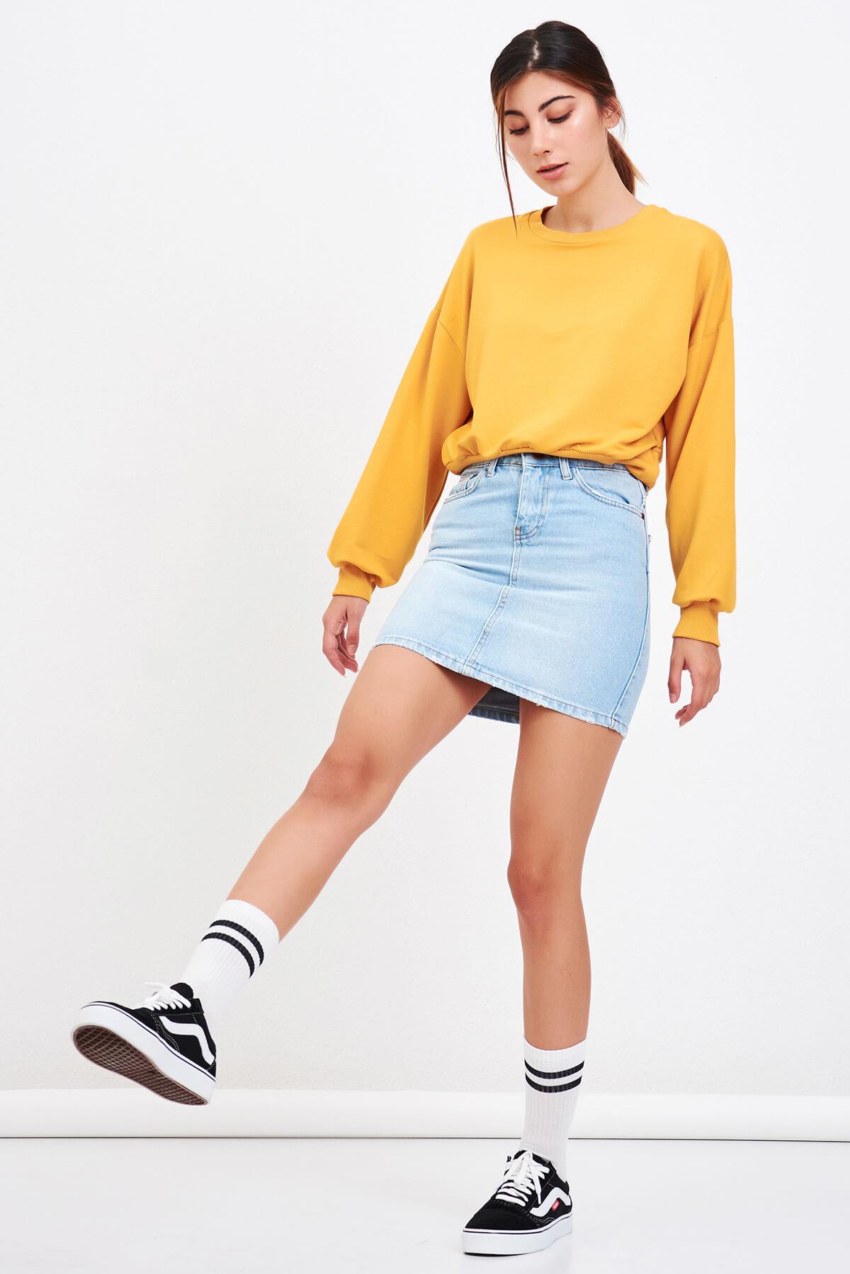 Basic Kadın Sweat Sarı