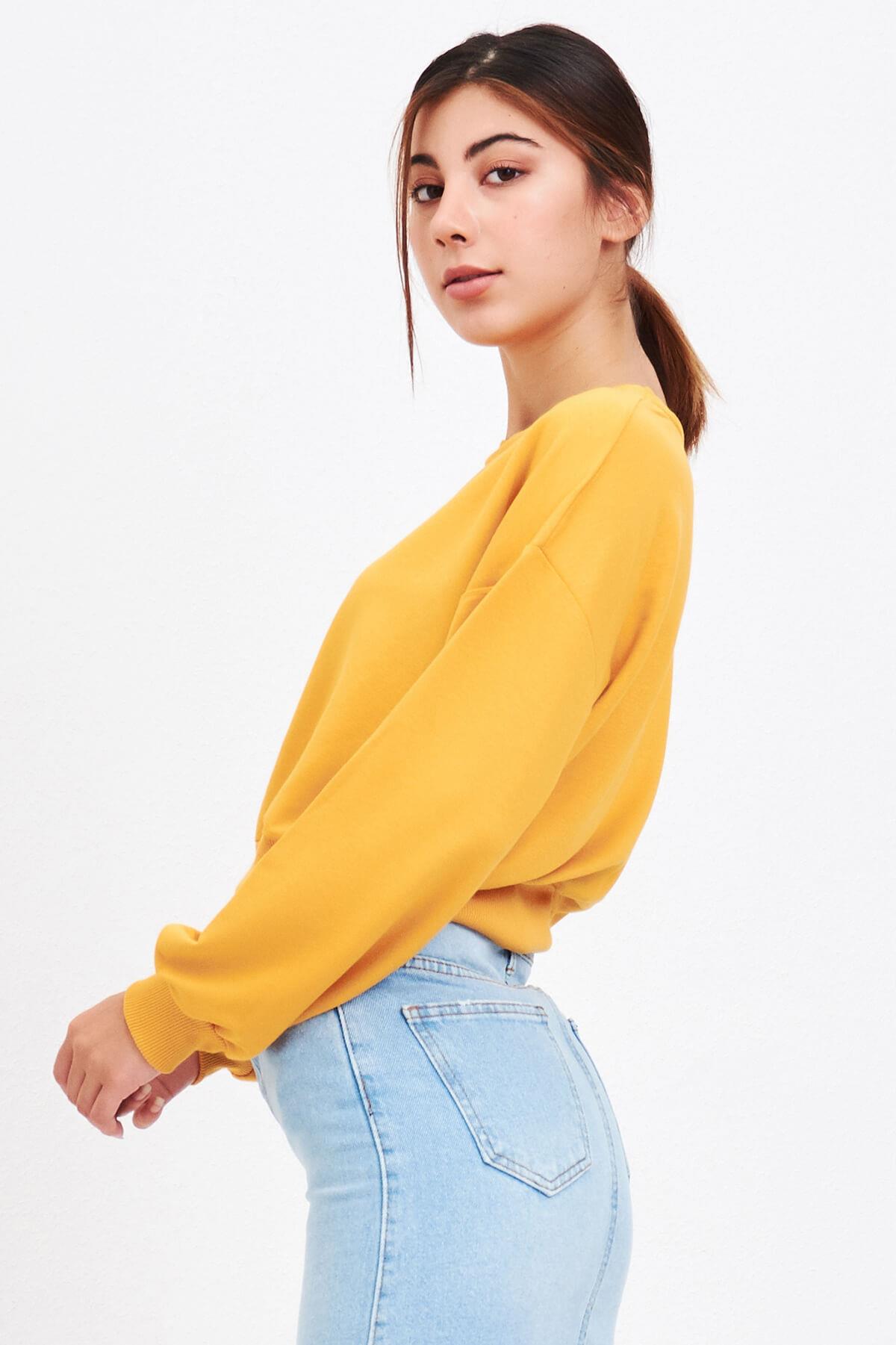 Basic Kadın Sweat Sarı