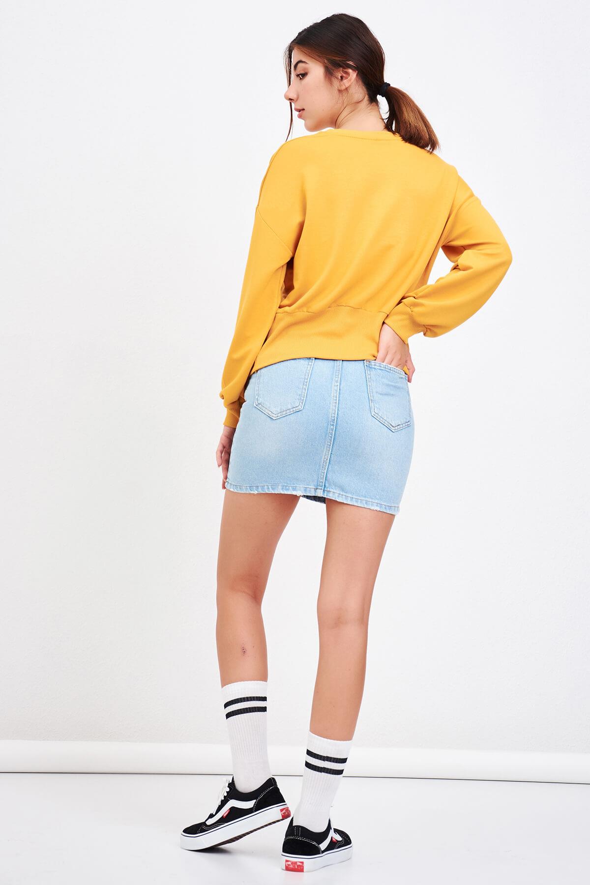 Basic Kadın Sweat Sarı