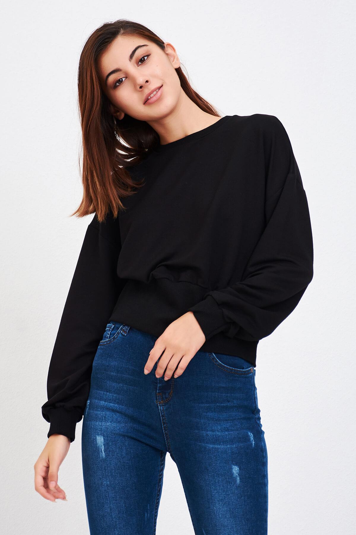 Basic Kadın Sweat Siyah