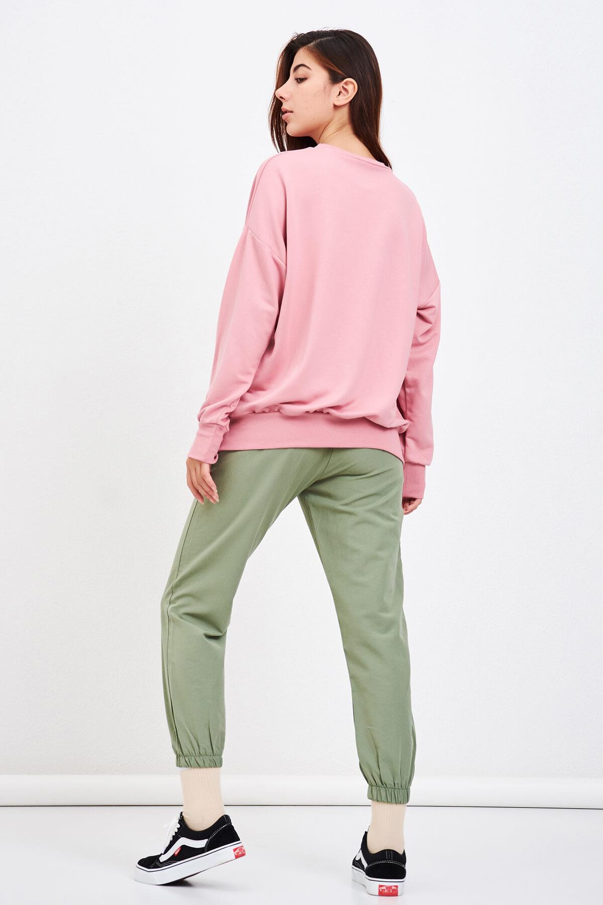 Basic Salaş Sweat Pembe