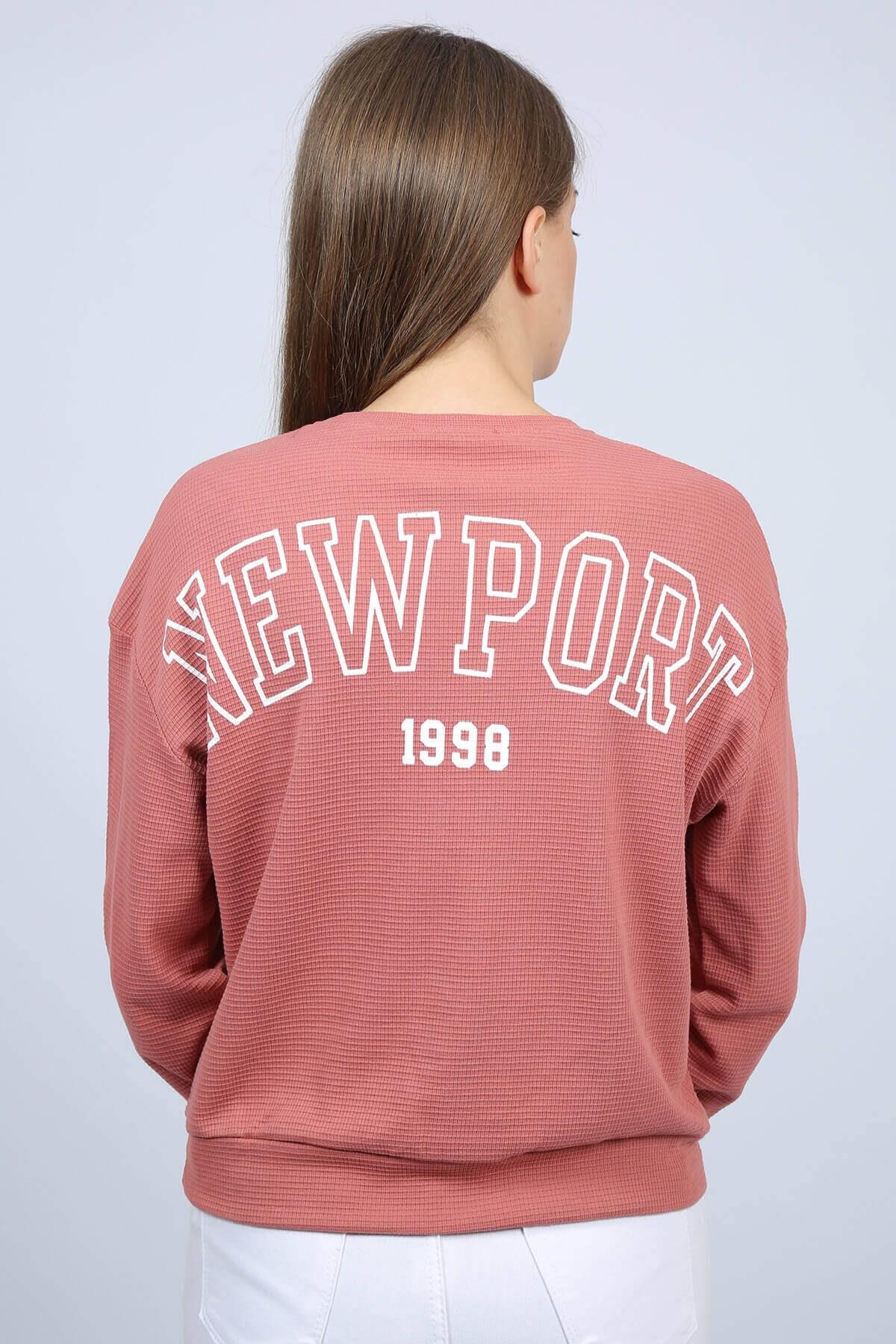 Baskılı Kadın Sweat Pembe