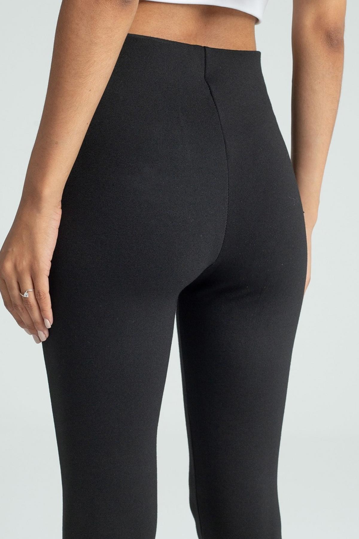 Bel Detaylı Çelik Tayt Siyah