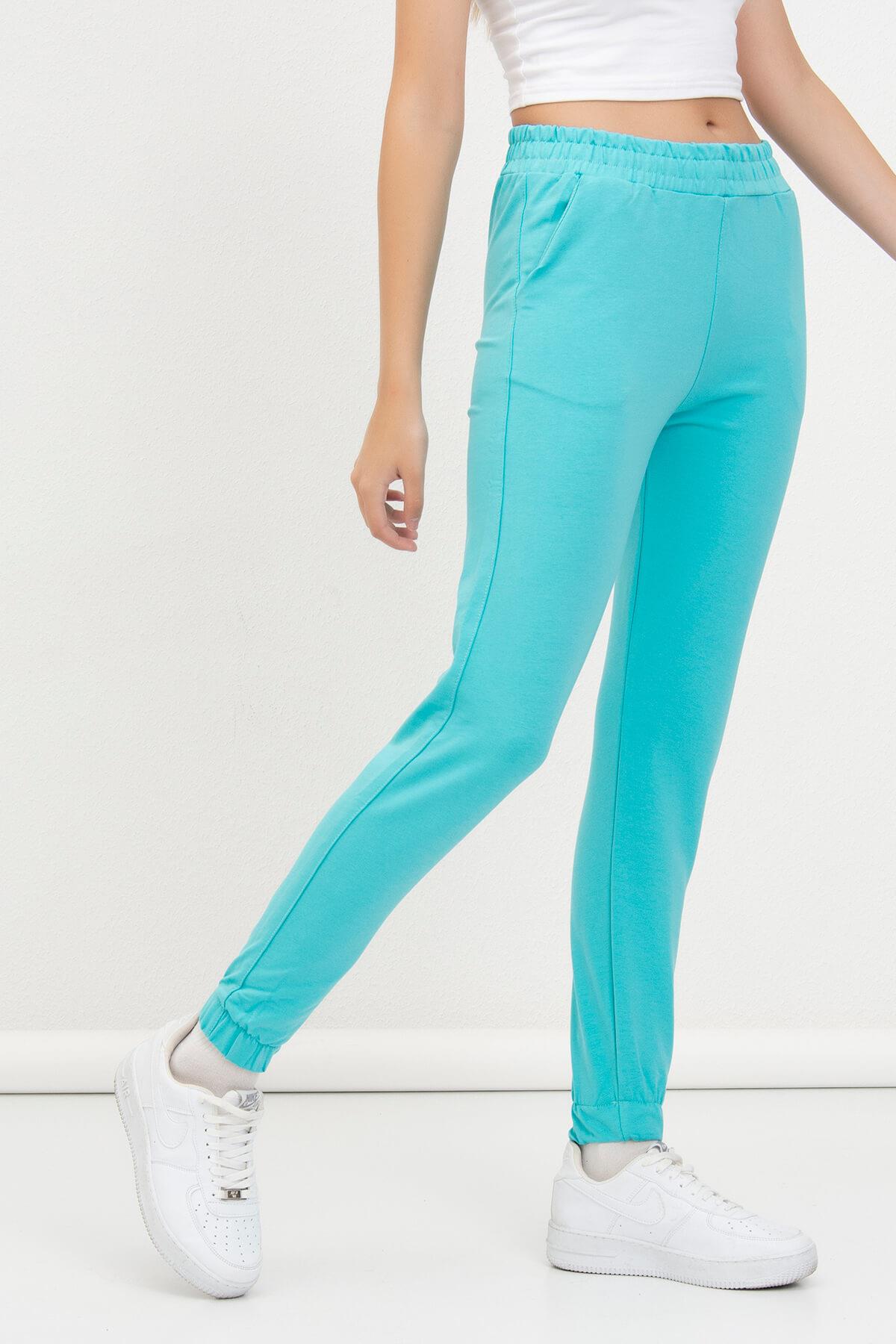 Bel Lastikli Eşofman Altı Turkuaz