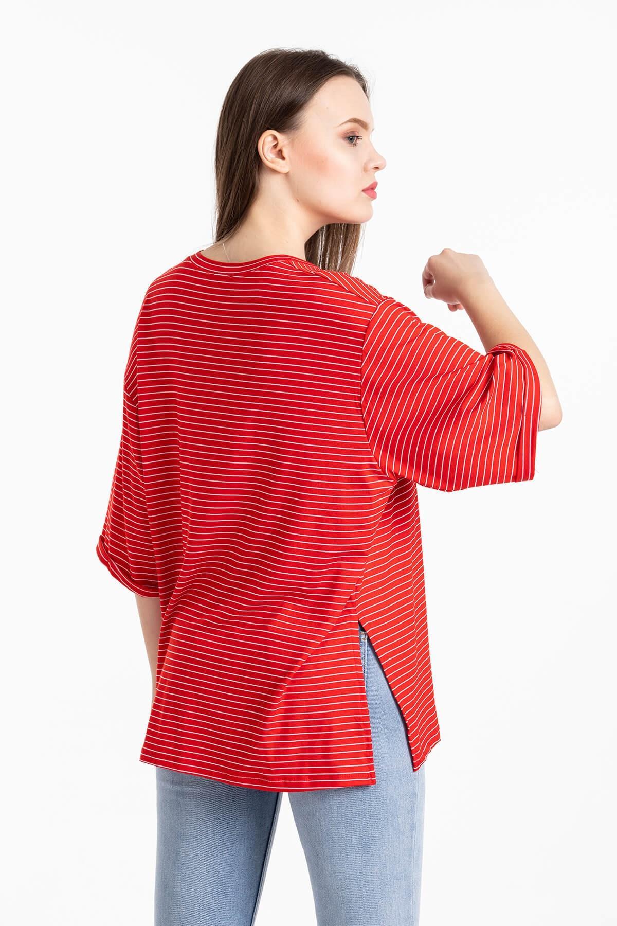 Boyfriend Çizgili T-Shirt