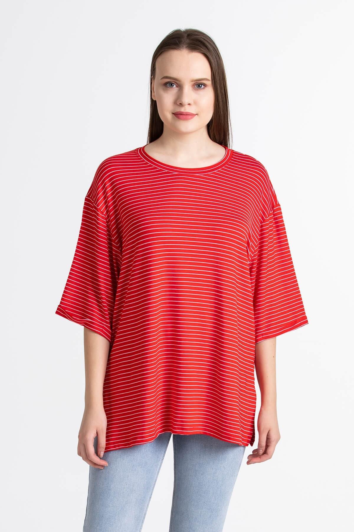 Boyfriend Çizgili T-Shirt