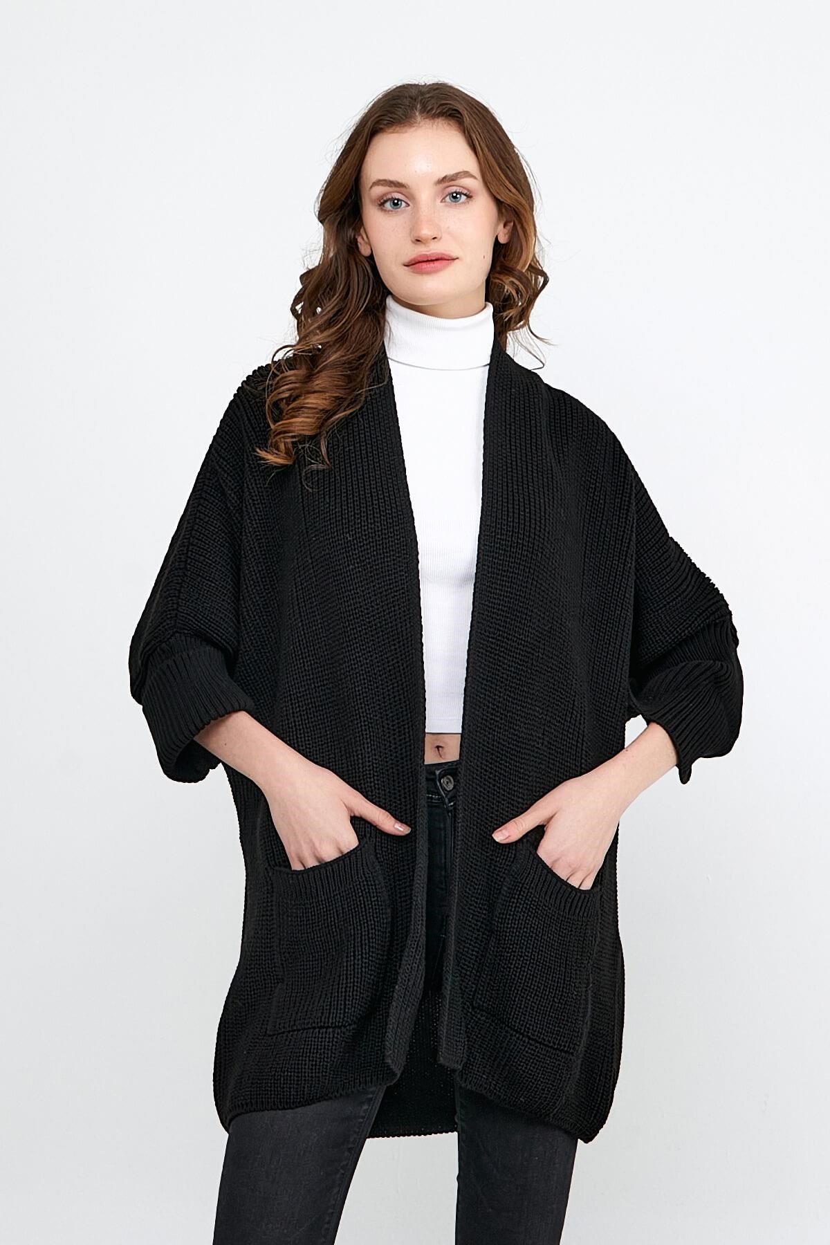 Cepli Fakir Kol Basic Trend Hırka Siyah