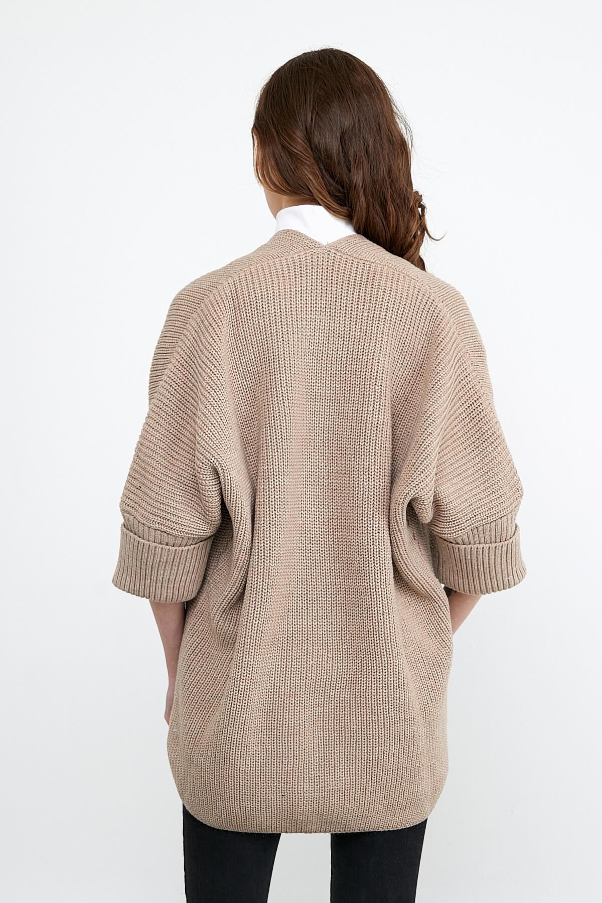 Cepli Fakir Kol Basic Trend Hırka Vizon