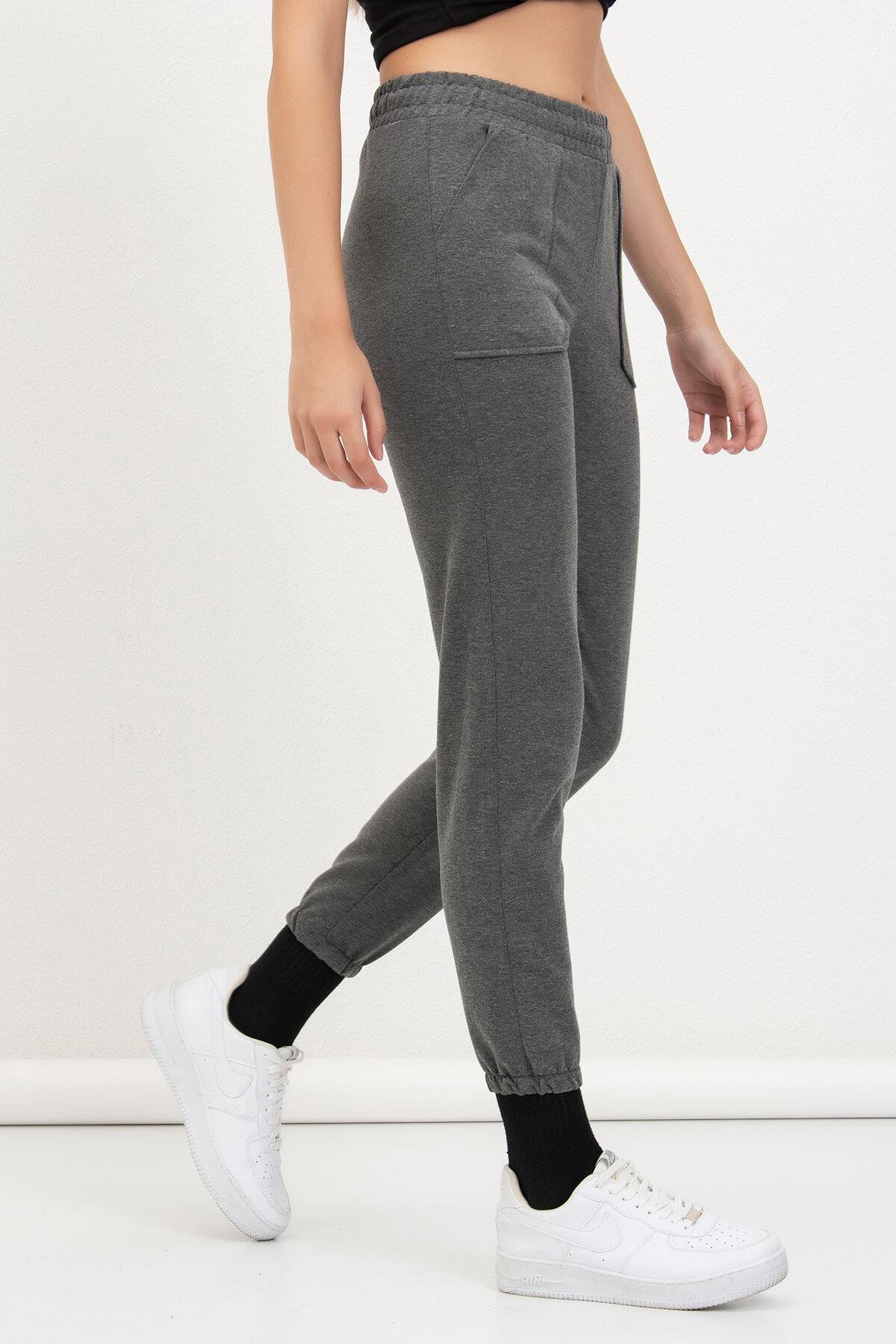 Cepli Jogger Eşofman Altı Gri