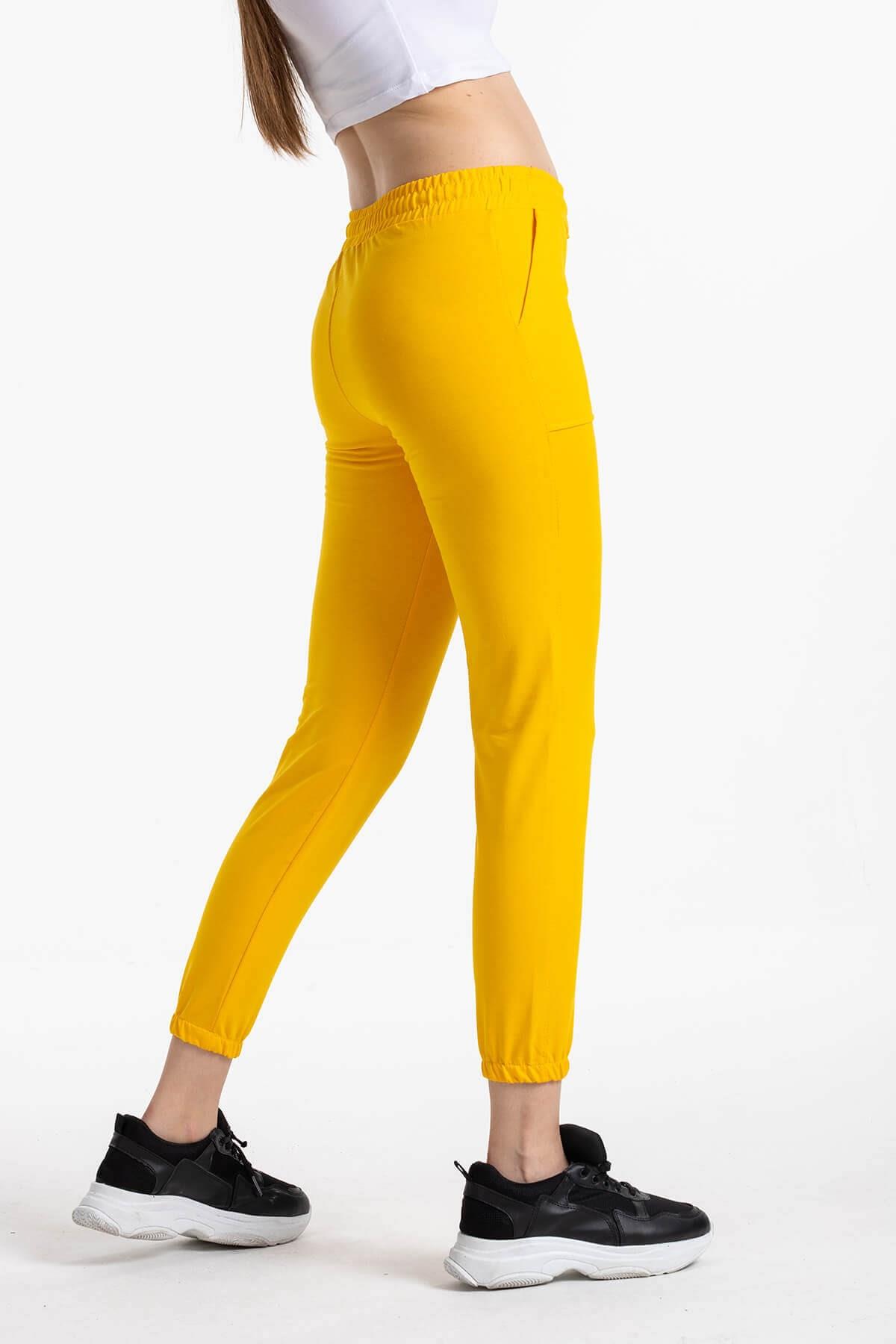 Cepli Jogger Eşofman Altı Sarı