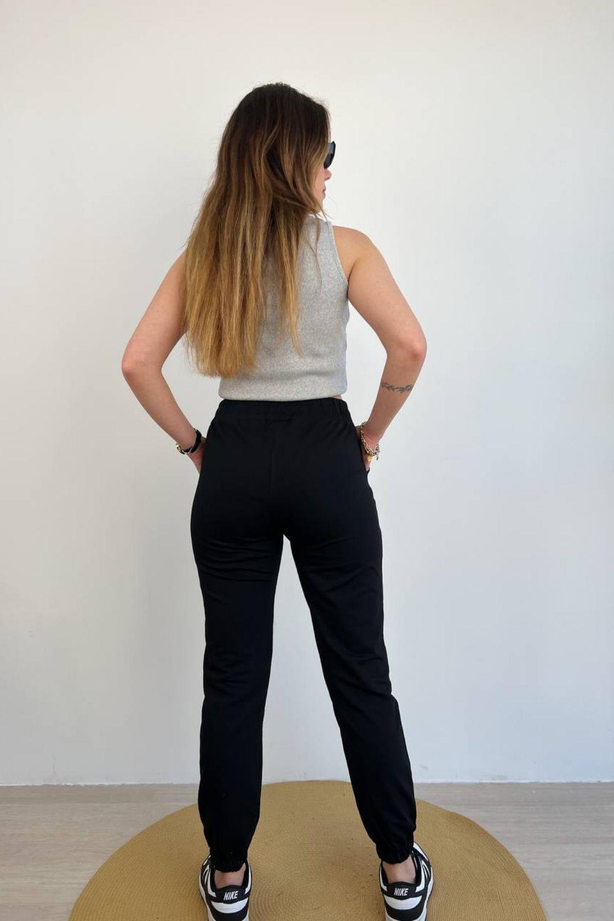 Cepli Jogger Eşofman Altı Siyah