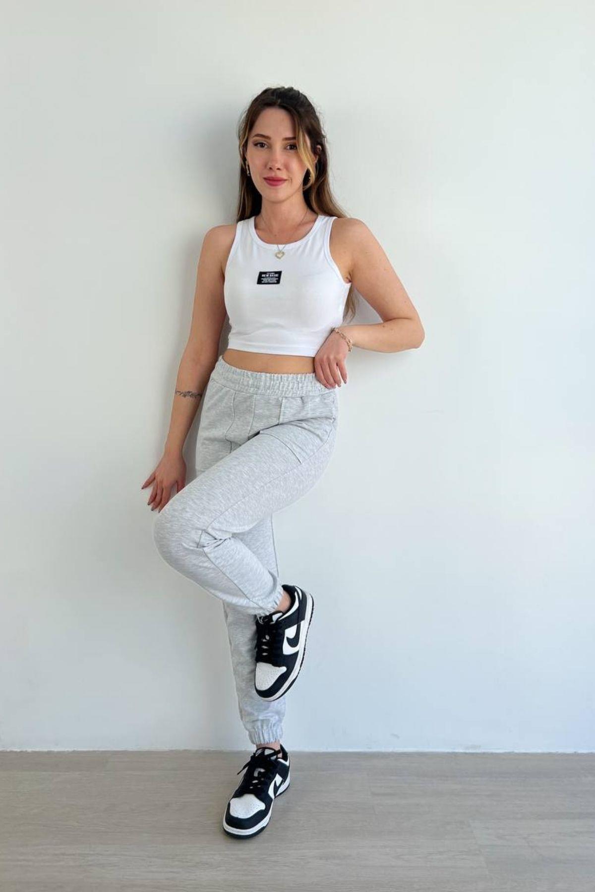 Cepli Jogger Eşofman Altı Taş