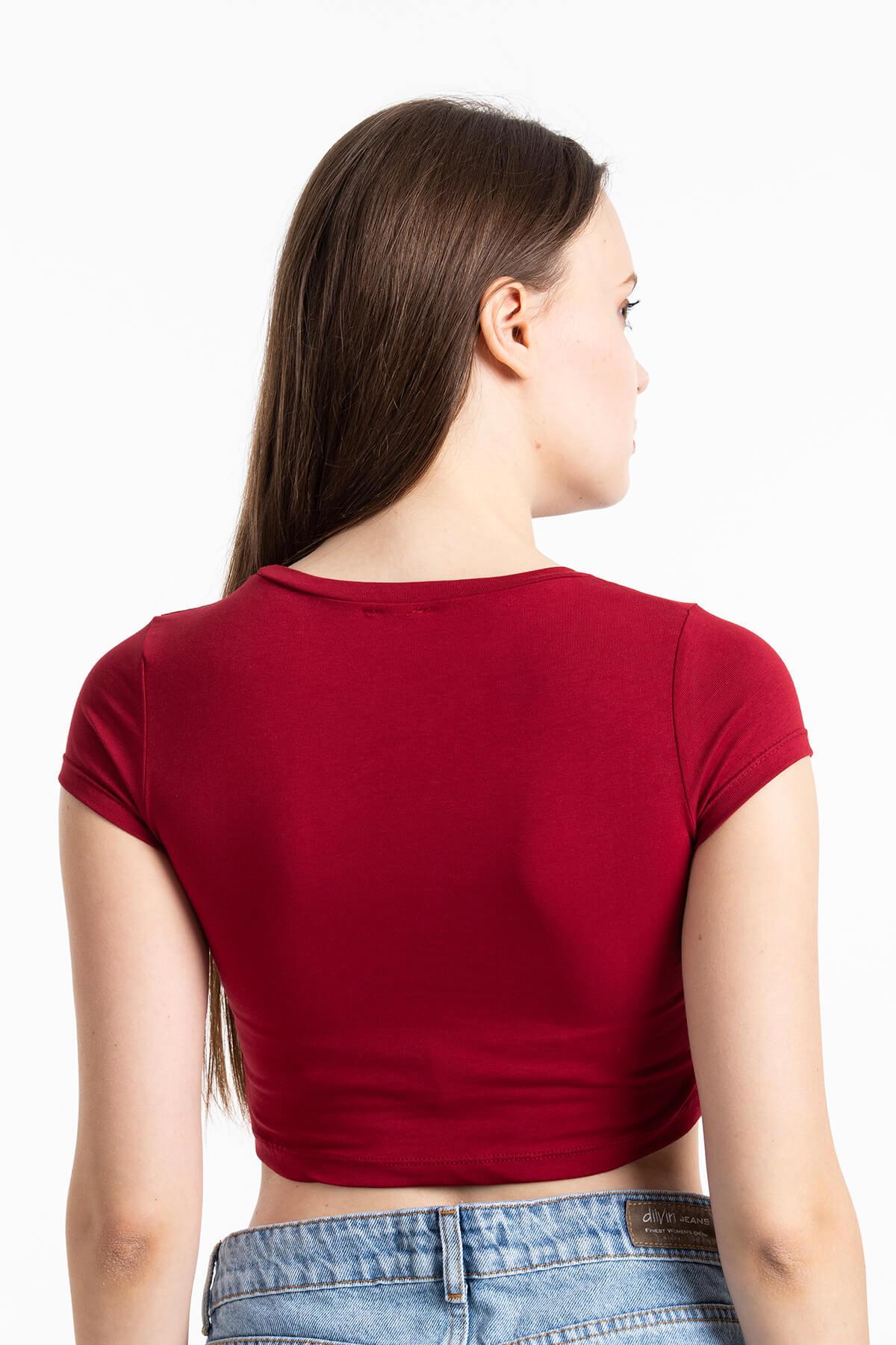 Coachella Basic Crop Bordo