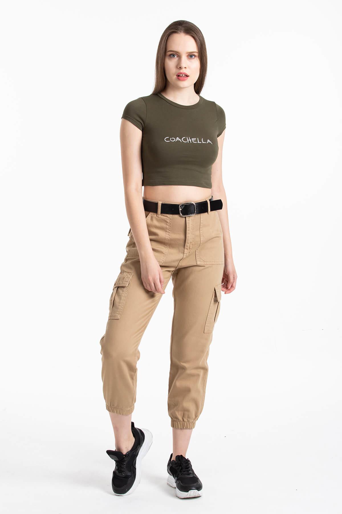 Coachella Basic Crop Haki