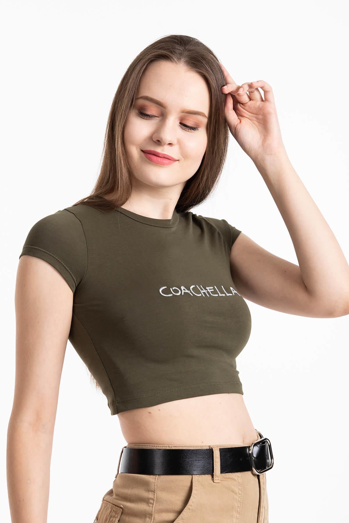 Coachella Basic Crop Haki