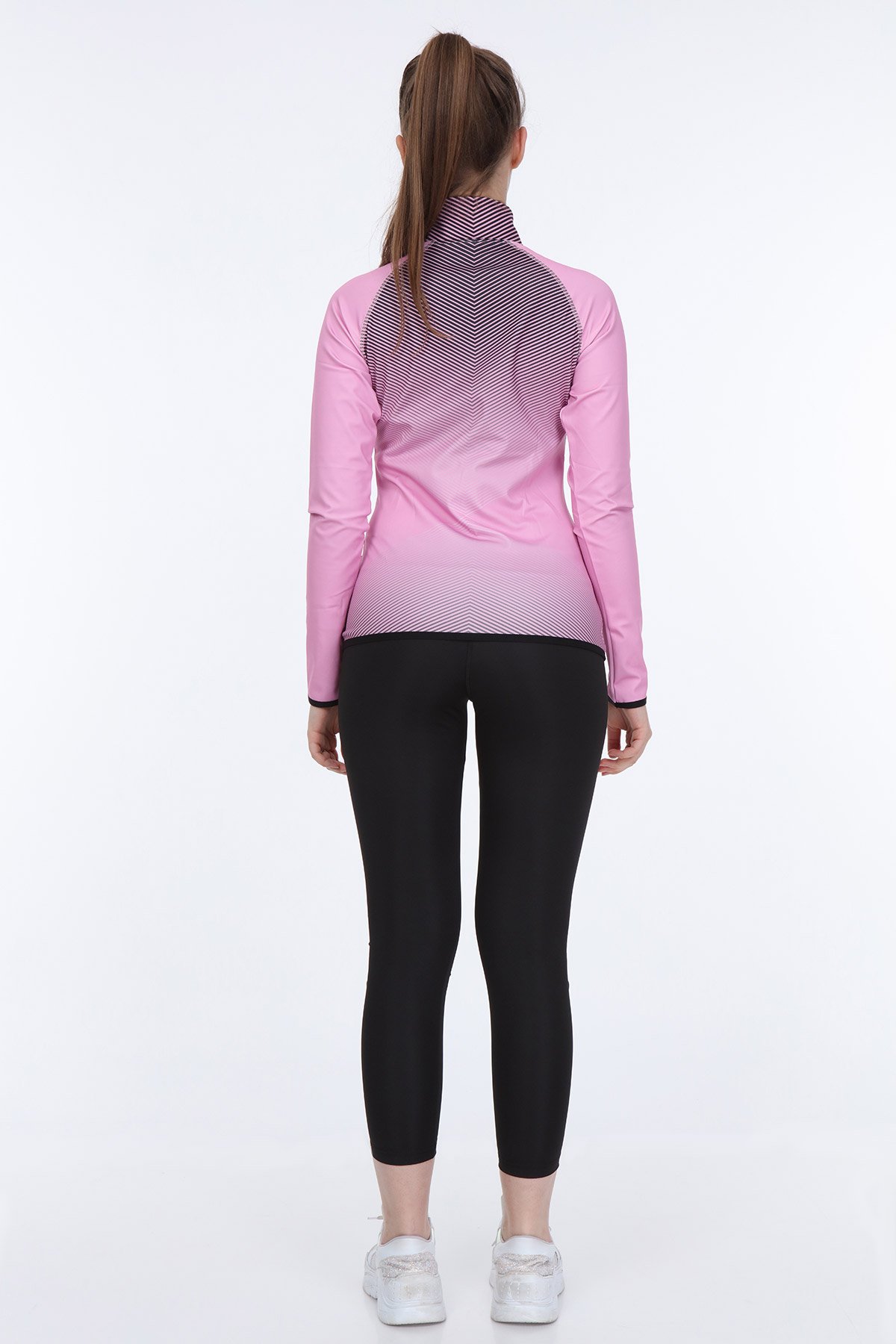 Fitness Sporcu Taytlı Eşofman Takım Pembe