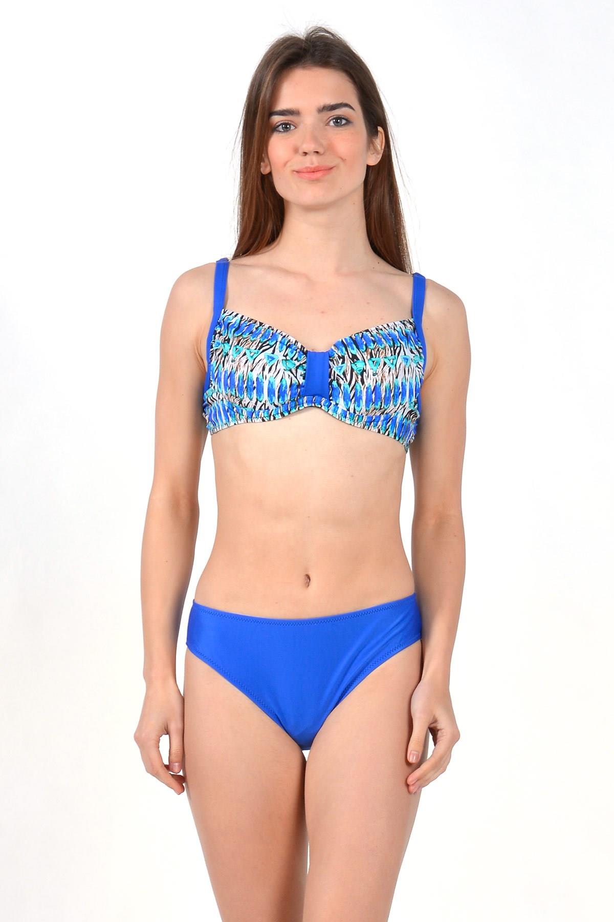 Full Lycra Balenli Dekolte Bikini Takım